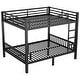 preview thumbnail 18 of 30, Metal Bunk Bed with Ladder and Metal Slats Support, Storage Underneath, Heavy Bunk Beds, Black Bed Frame, No Box Spring Needed