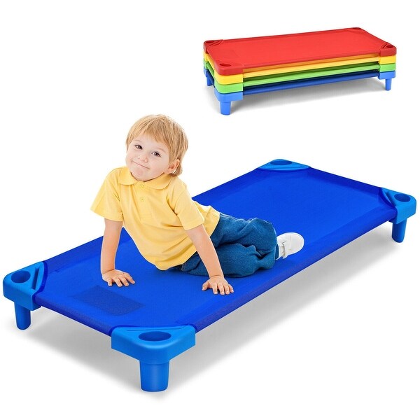 Pack of 4 Colorful Kids Stackable Naptime Cot - 51