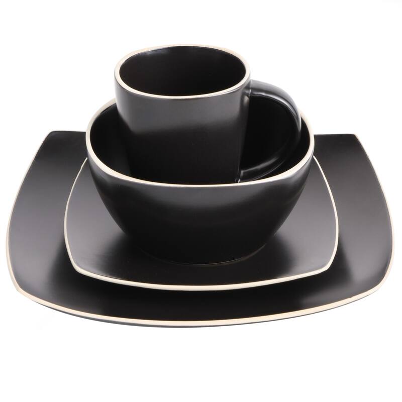 Gibson Soho Lounge Square 16pc Dinnerware Set - Matte Finish