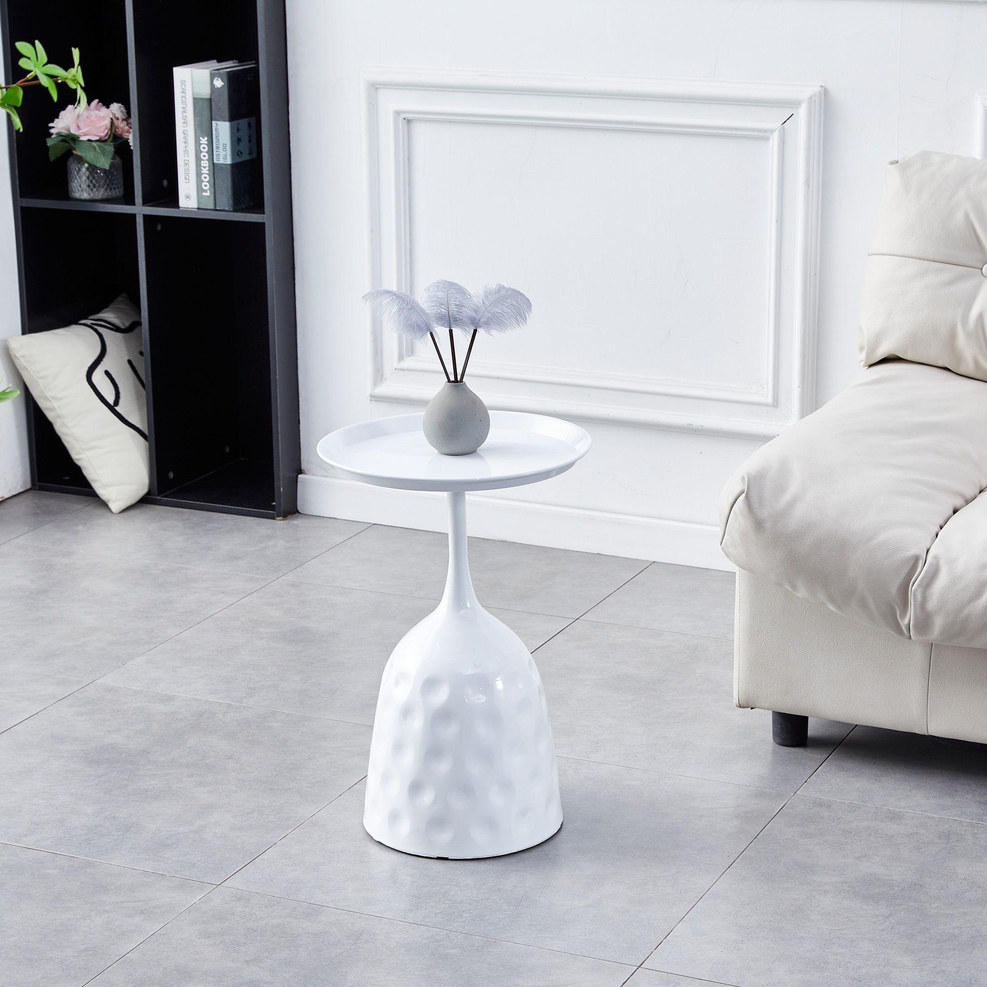 Small deals circle nightstand