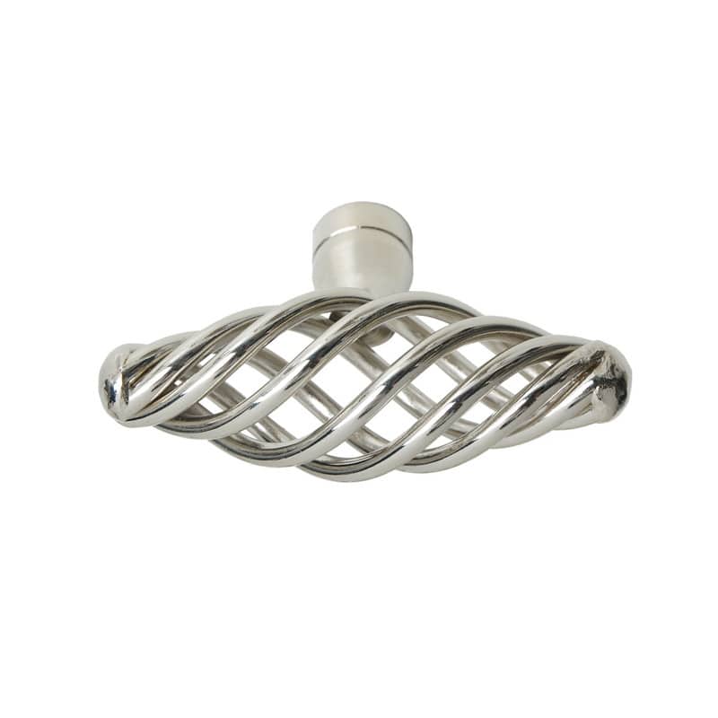 Utopia Alley Aire Cabinet Ring Pull Knob - Vintage Cabinet Hardware with Hand Finished Polished Nickel, Pull Knobs 2.4"