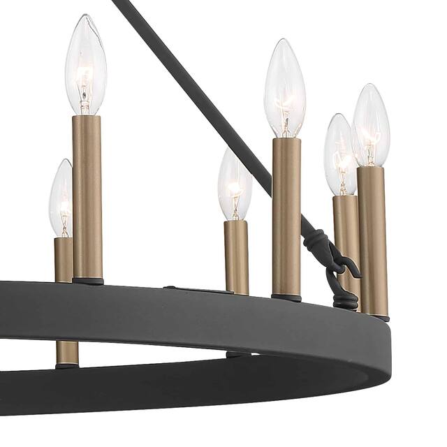 Acroma 15 Light 40 In Modern Farmhouse Wagon Wheel Chandelier-UL