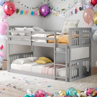 Low Bunk Design Twin Over Twin Bunk Bed with Ladder
