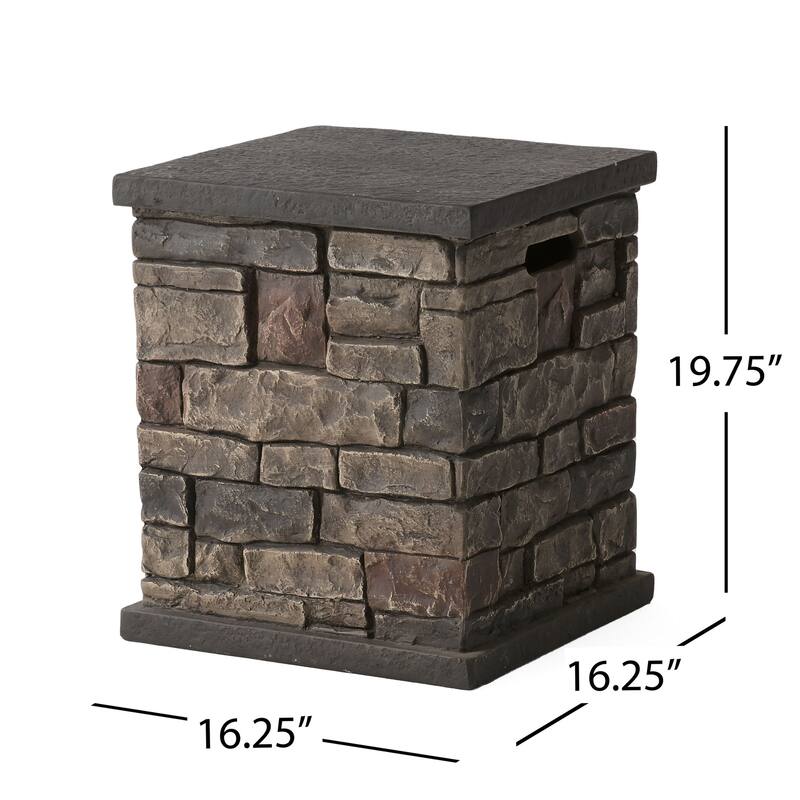Chesney Outdoor Lightweight Concrete Tank Holder Side Table by Christopher Knight Home