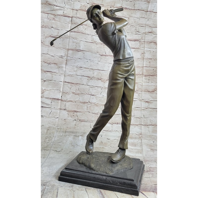 Extra Large Female Golfer Golf Sport Trophy Award Bronze Statue Sculpture Figure