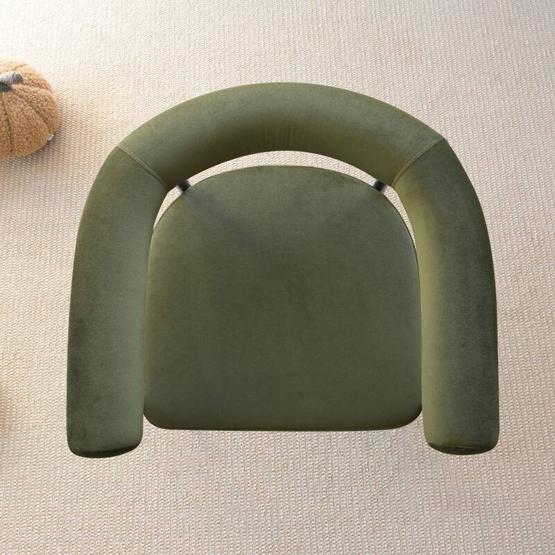 Modern 24" Upholstered Velvet Solid Back Counter Stool with Arms