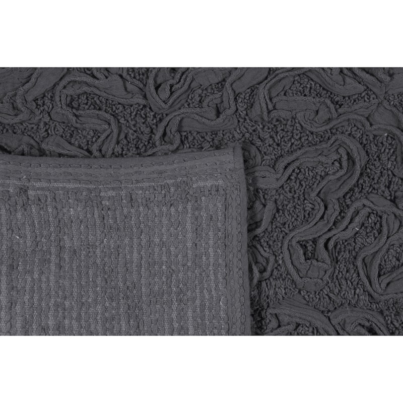 Bell Flower Bathroom Rug, Cotton Soft, Water Absorbent Bath Rug, Non Slip Shower Rug Machine Washable 24"x40" Rectangle