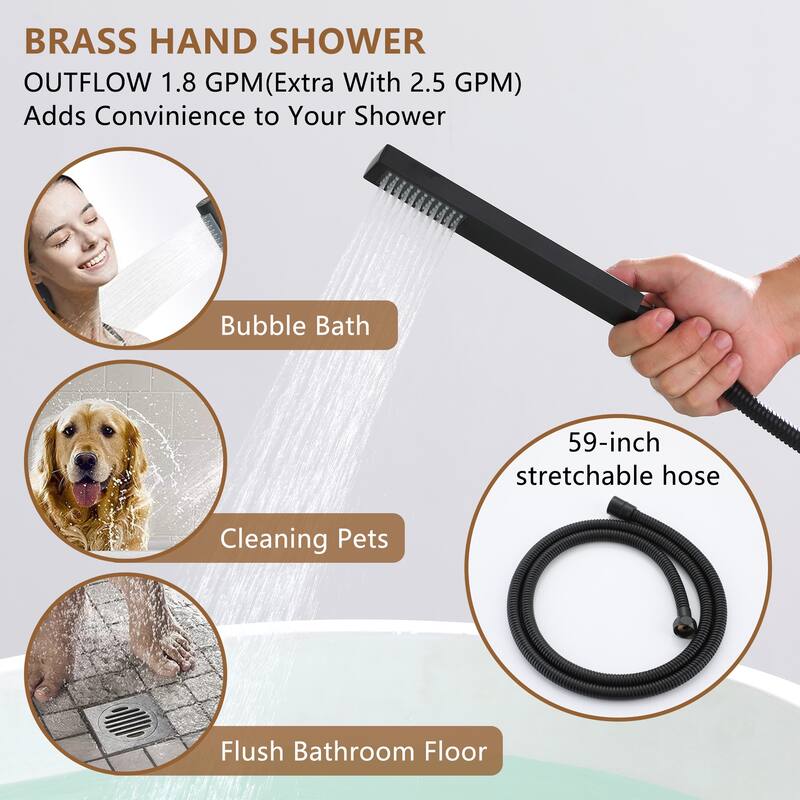 Freestanding Bathtub Faucet With Hand Shower Tub Faucets Floor Mount Tub Filler
