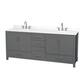 Option Dark Gray, Chrome Trim, White Quartz Top