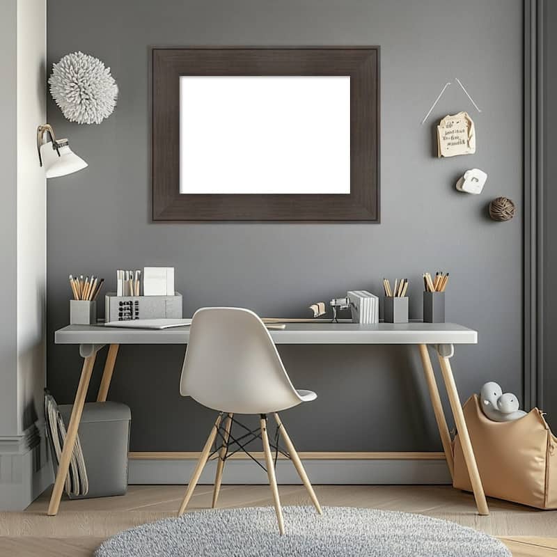 Amanti Art William Rustic Woodgrain Framed Dry Erase Magnetic Board