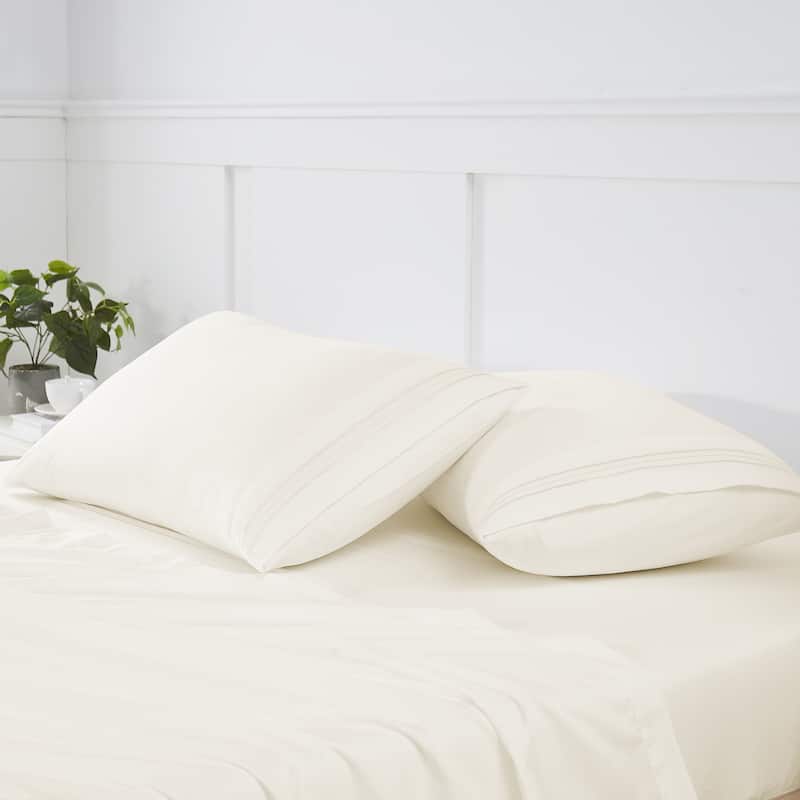 Sweet Home Collection Luxury Embroidered Ultra Soft Microfiber Pillowcases 2 Pack