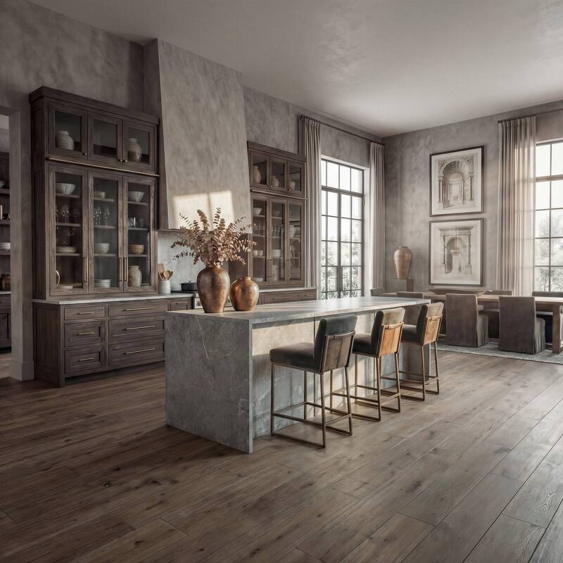 94.5” Extra Large Kitchen Island with Storage, Stone-Look Counter Height Island, Fully Assembled Modern Kitchen Furniture