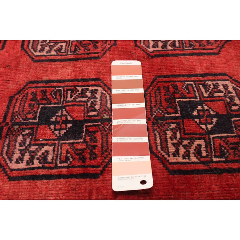 ECARPETGALLERY Hand-knotted Baluch Red Wool Rug - 3'7 x 6'10