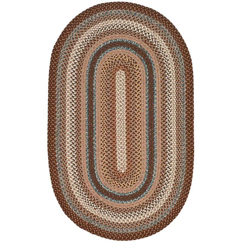 SAFAVIEH Handmade Braided Tomislava Country Rug - 8' x 10' Oval - Brown/Multi