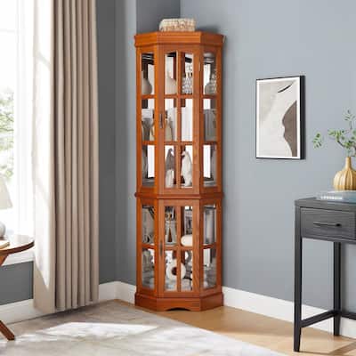 Corner Curio Cabinet E26 light bulb not included