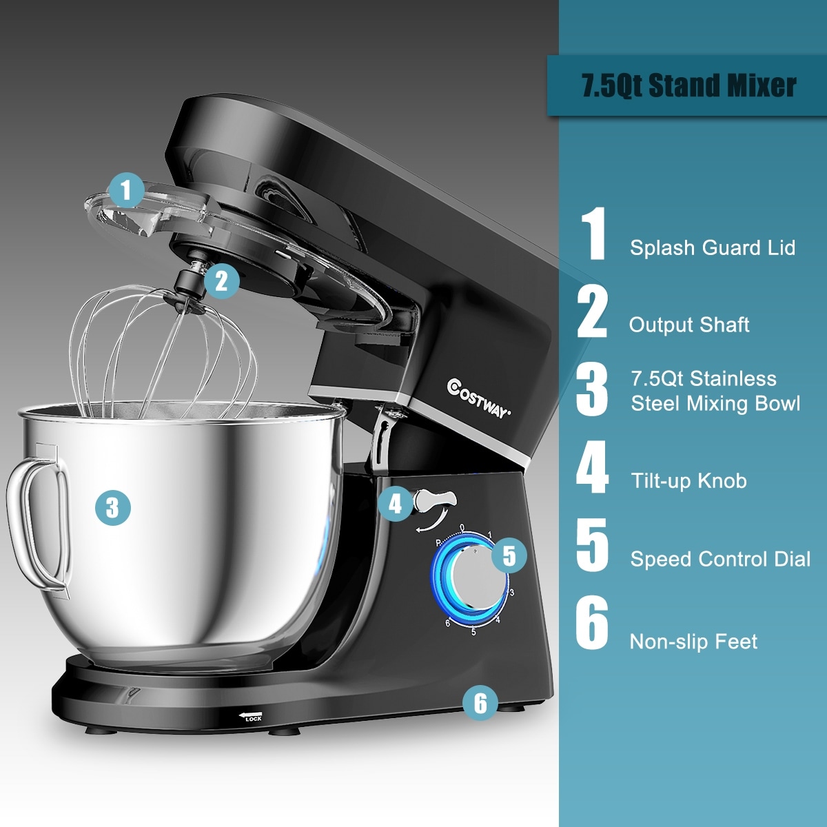  Electric Stand Mixer, UTALENT 6 Adjustable Speeds Automatic  Tilt-Head Mixer with Flex Edge Beater(Bowl Scraper), Egg Whisk, Dough Hook,  Flat Beater, Cakes and Cookies,White: Home & Kitchen