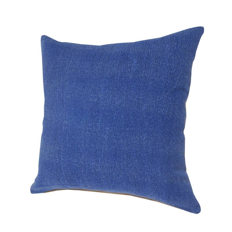 Textured Cotton Square Throw Pillow - 20" - Blue
