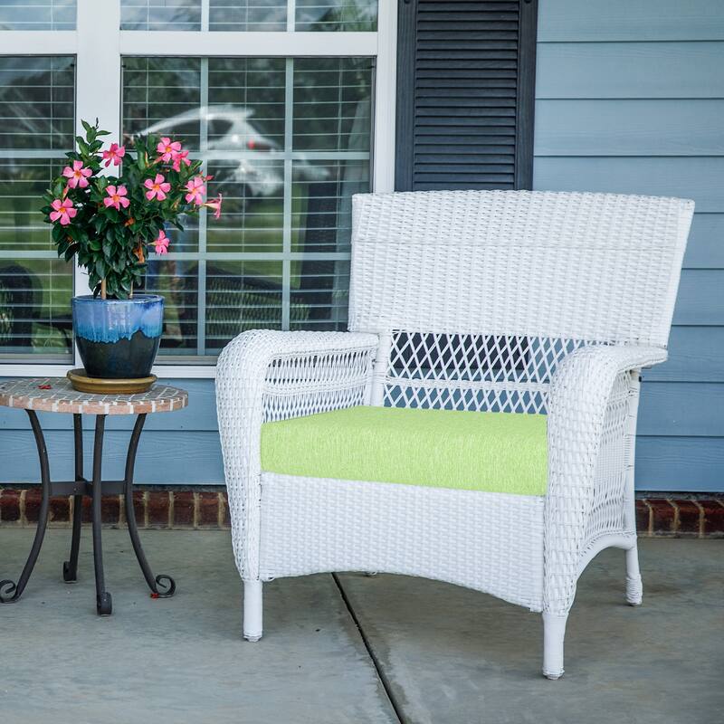 Aoodor Patio Chair Cushions Set of 2, Water Resistant Outdoor Seat Cushions with Handle and Ties, Square Corner Cushions