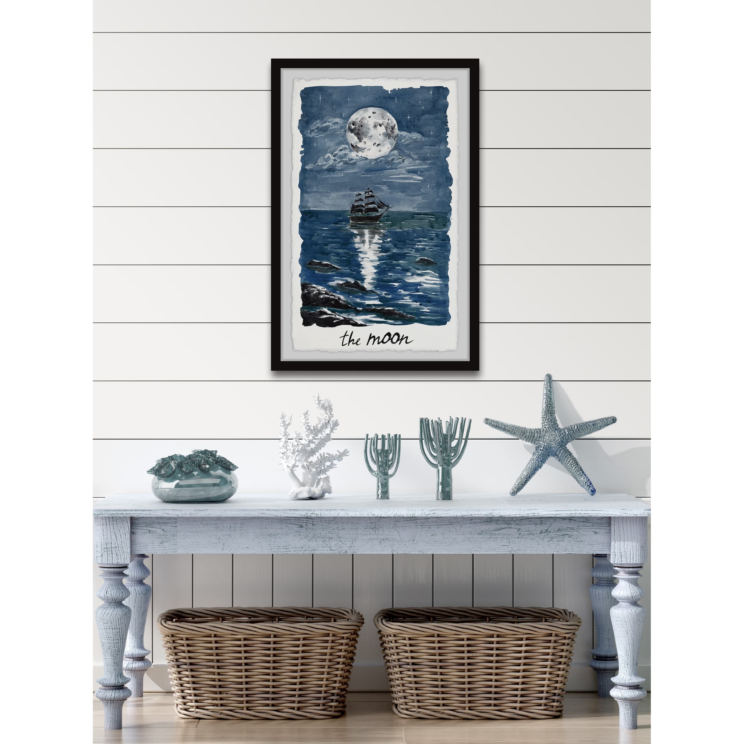 'Moon Shines' Framed Painting Print - Bed Bath & Beyond - 33148333