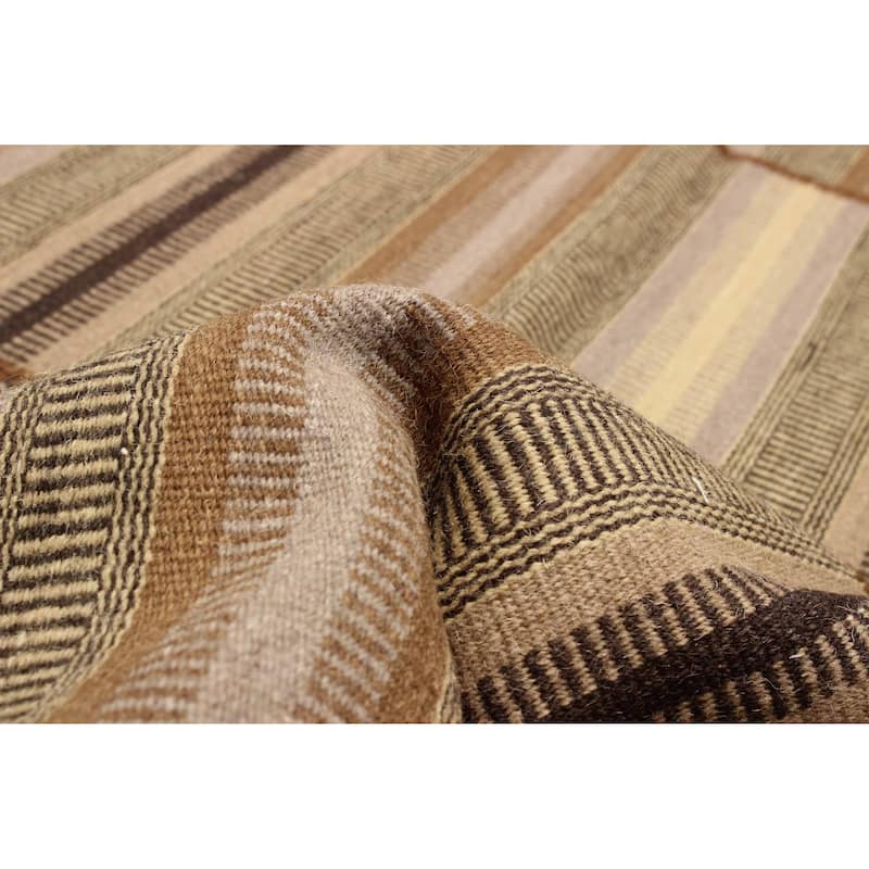 ECARPETGALLERY Flat-Weave Ankara FW Brown Wool Kilim - 4'7 x 6'5