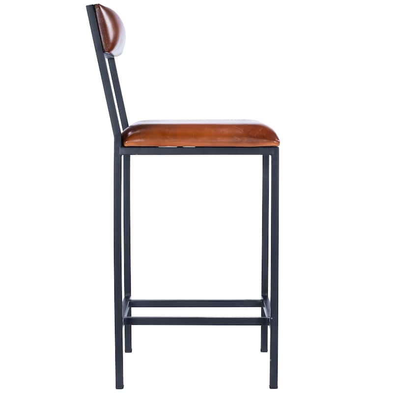 Lazarus Leather & Metal 27" Counter Stool