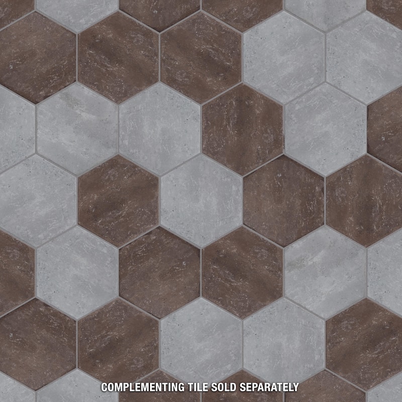 Merola Tile Brickyard Hex Red 8-1/2" x 9-7/8" Porcelain Floor and Wall Tile