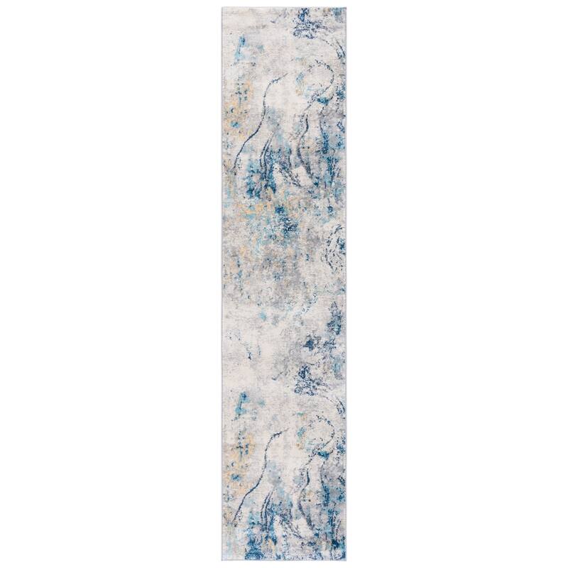 SAFAVIEH Jasper Vikki Modern Abstract Rug - 2' x 9' Runner - Ivory/Blue