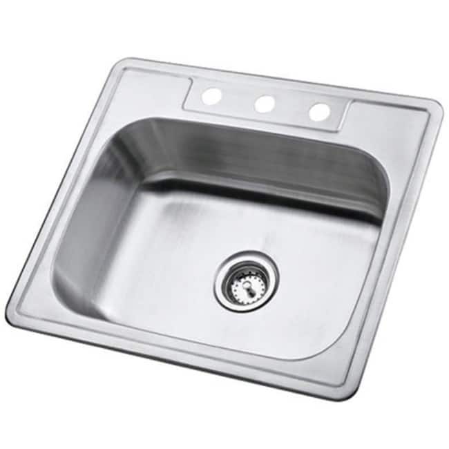 Kingston Brass 25" Drop In 22 Gauge Single Basin Stainless Steel - Brushed Nickel