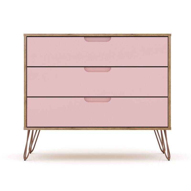 Manhattan Comfort Rockefeller 3-Drawer Dresser (Set of 2)