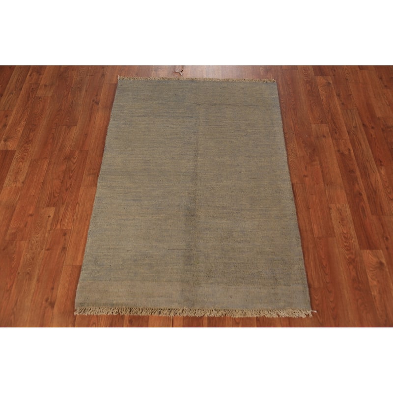 Modern Gabbeh Oriental Rug Hand-Knotted Multi-Color Wool Carpet - 2'9" x 3'10"