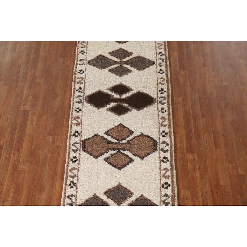 Turkish Anatolian Runner Rug Hand-knotted Oriental Wool Carpet - 3'3"x 11'9"