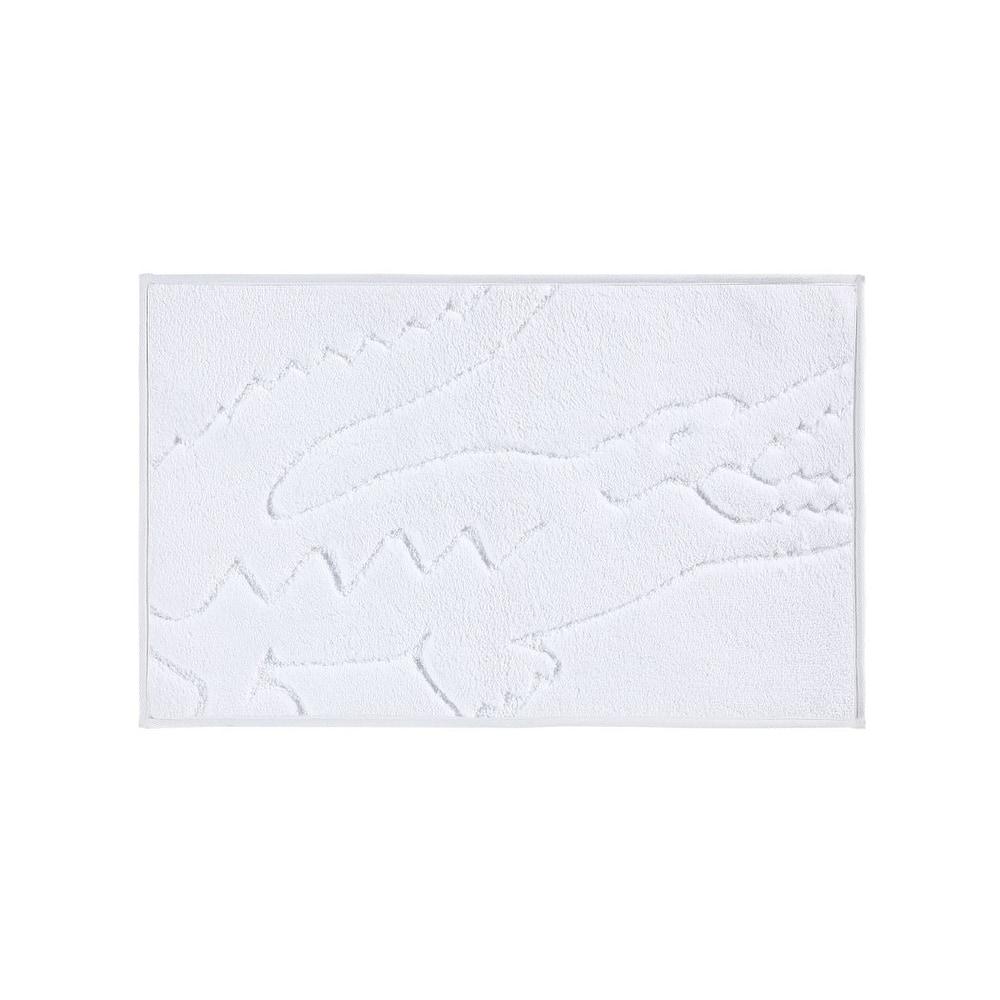 Lacoste Heritage Croc Embossed Tufted Bath Rug with Non-Slip Backing