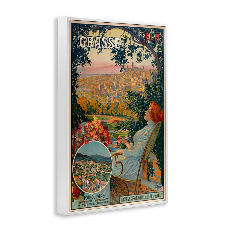 Stupell Vintage Grasse Advertisement Framed Giclee Art Design By Marcus Jules