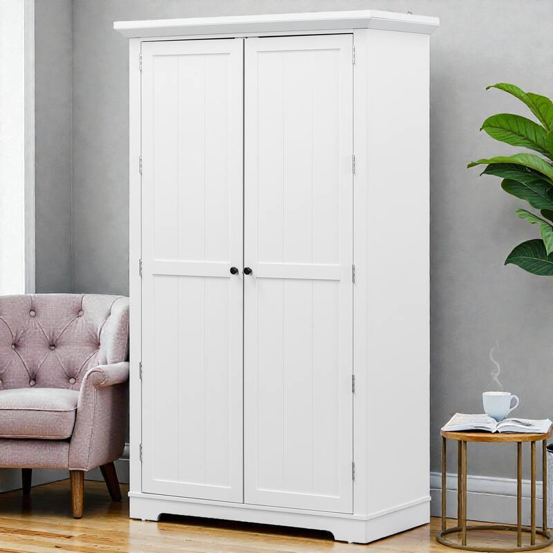 42x20x72 Inch Shaker Kitchen Pantry Cabinet, Freestanding Storage with Drawers, Door Shelves and Pull-Out Trays