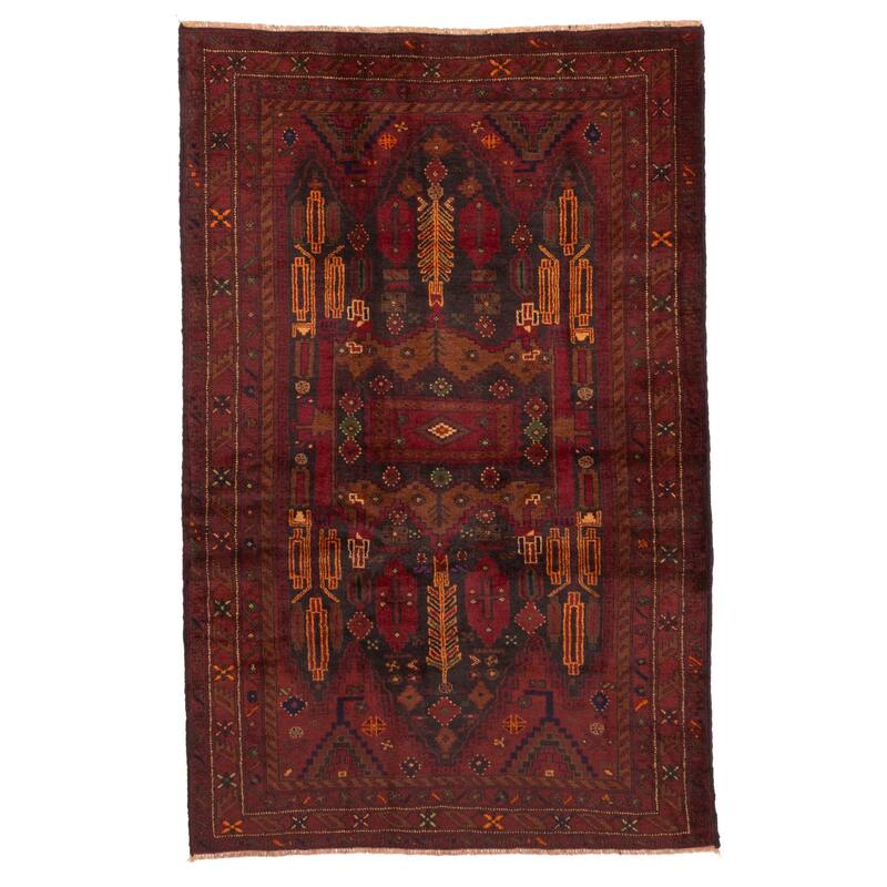 ECARPETGALLERY Hand-knotted Teimani Black, Red Wool Rug - 4'0 x 6'4