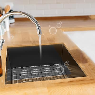 23'' Stainless Steel Single Bowl Black Kitchen Undermount Sink