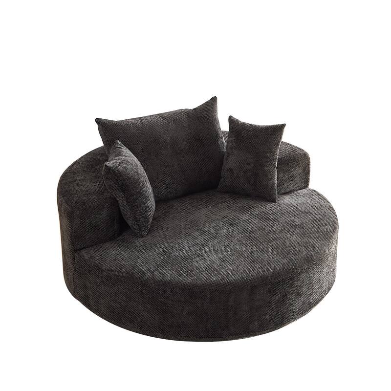 Comfortable Chenille Foam Swivel Chair for Various Rooms, Enhancing Relaxation