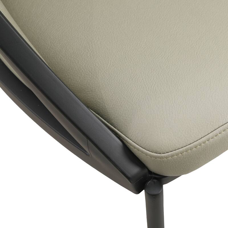 Vinyl Dining Chair with Curved Back and Stainless Steel Legs Set of 4