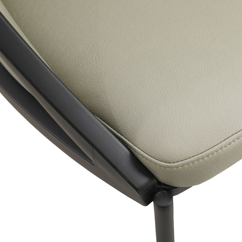 Urbane Dining Chair in Vinyl Fabric with Curved Back and Stainless Steel Legs Set of 2