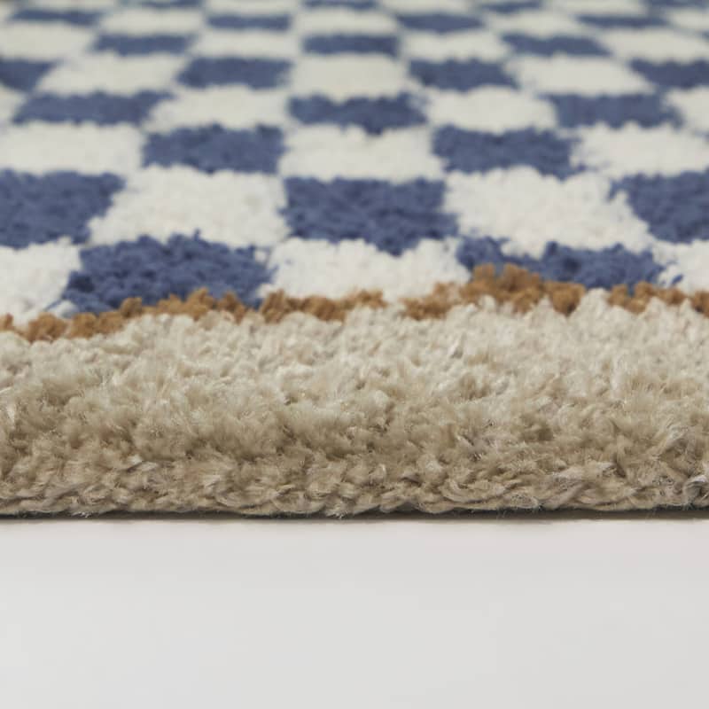 Timandra Checkered Scallop Border Area Rug