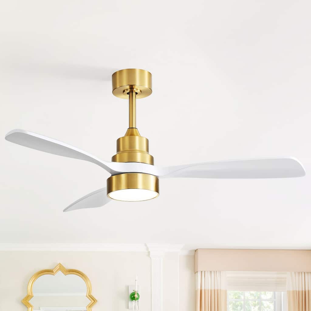 48/52 Inch Wood Ceiling Fan with Light and Remote/Smart App Control, Dimmable Lights Included