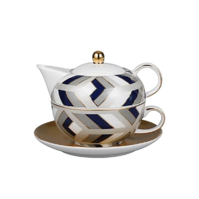 The Elegance in Porcelain Tea Service Collection - Tea for one Tea Set - 15.3x15.3x11.5 cm
