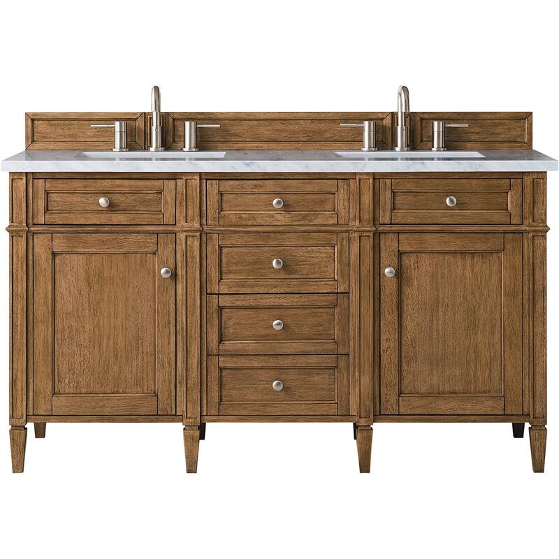 James Martin Vanities 650-V60D-FEJP Brittany 60" Free Standing Double - Saddle Brown