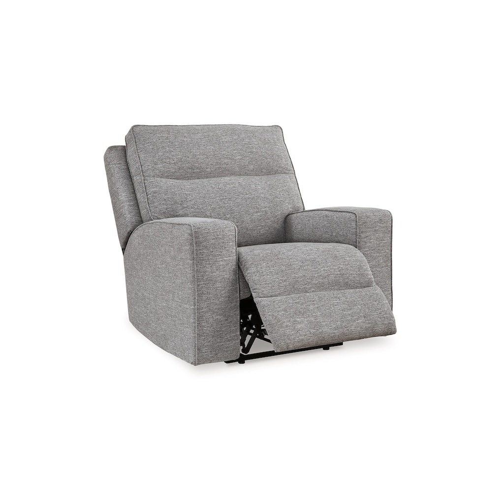 Cloe Power Recliner Chair, Adjustable Back, Gray Performance Nuvella