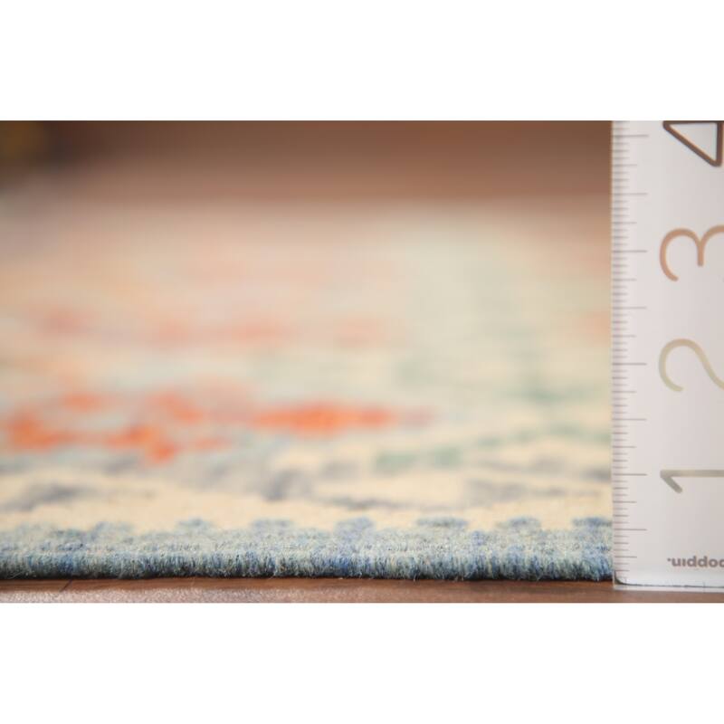 Hand Woven Oriental 100% Wool Carpet Southwestern Geometric Multi-Colored Kilim Area Rug - 6' 3'' X 5' 0''