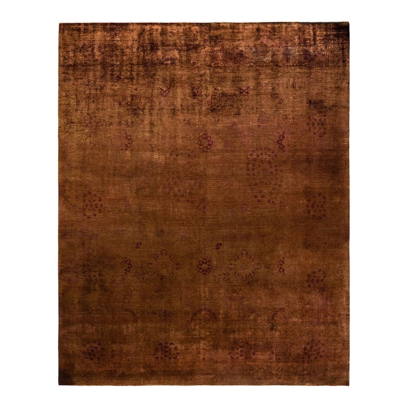 Overdyed, One-of-a-Kind Hand-Knotted Area Rug - Brown - 8' 3" x 10' 3"