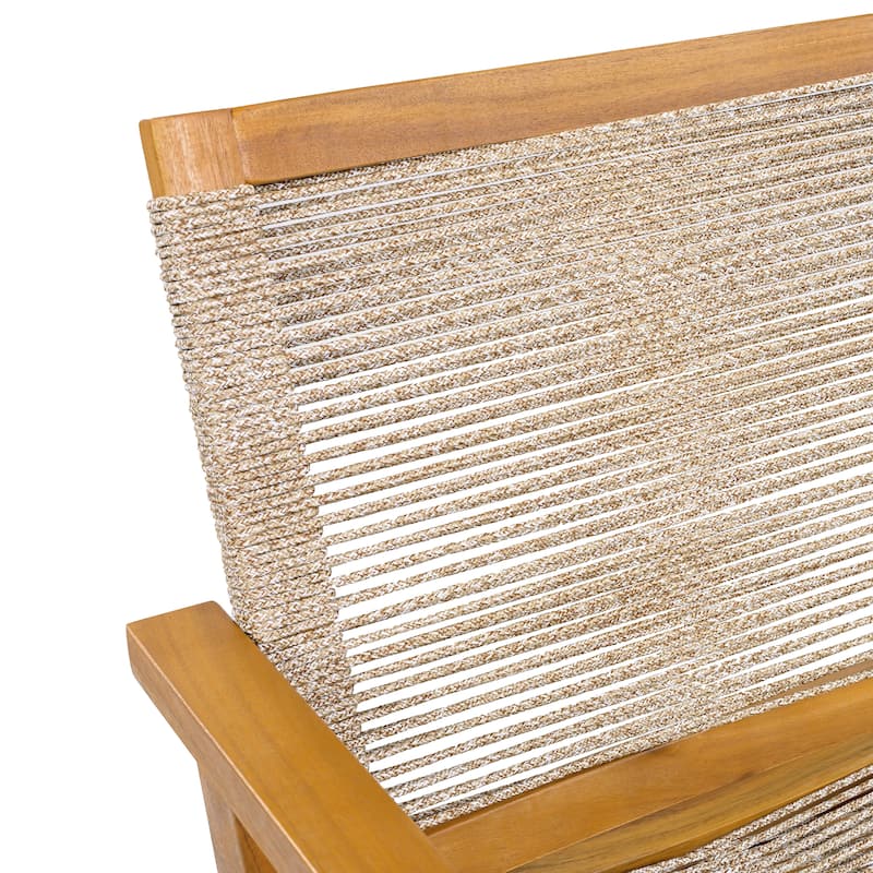 Mcgill Outdoor Acacia Wood Dining Chair with Rope Seating (Set of 2) by Christopher Knight Home - 24.75" W x 26.50" D x 34.75" H