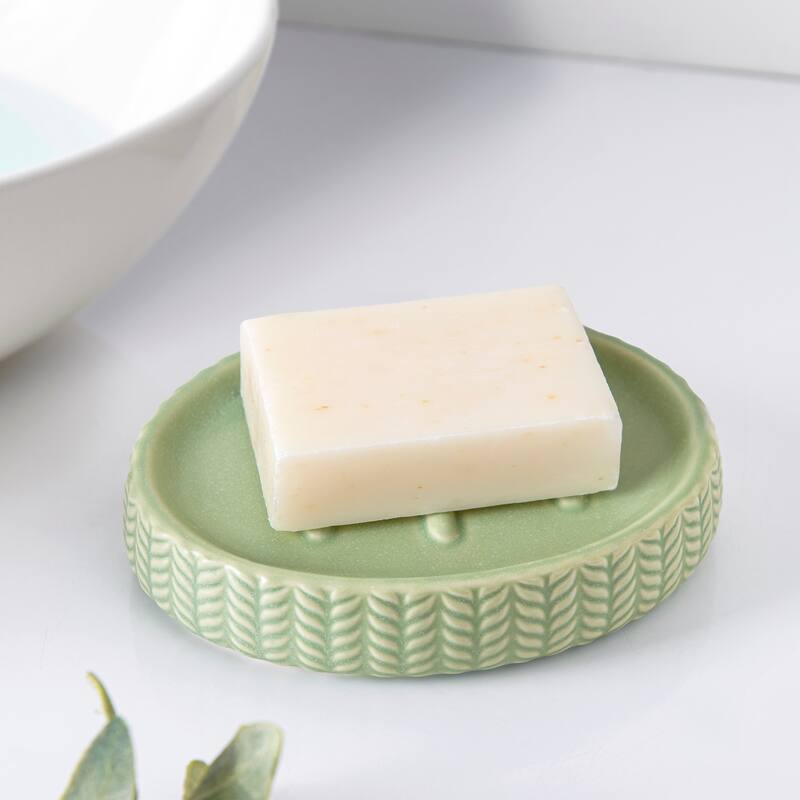 Dashi Ceramic Soap Dish - Green - Soap Dish