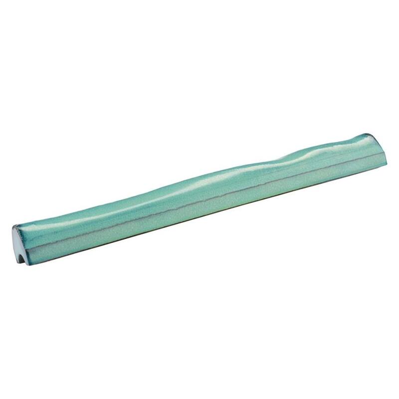 Merola Tile Antic Special Torelo Lava Verde 3/4" x 6" Ceramic Wall Trim - (1 Tile)