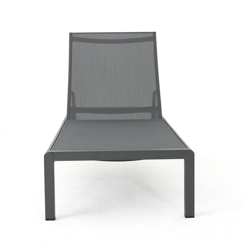 Outdoor Wheeled Aluminum Frame Mesh Recliner